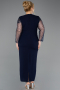 Midi Navy Blue Plus Size Evening Dress ABK2418
