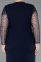 Midi Navy Blue Plus Size Evening Dress ABK2418