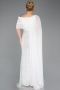 Long White Beaded Plus Size Evening Dress ABU5819