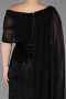 Long Black Beaded Plus Size Evening Dress ABU5819