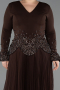 Long Brown Plus Size Evening Dress ABU5848