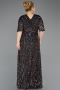Long Anthracite Scaly Plus Size Evening Gown ABU5846