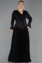 Long Black Plus Size Evening Dress ABU5848