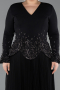 Long Black Plus Size Evening Dress ABU5848