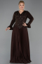 Long Brown Plus Size Evening Dress ABU5849