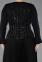 Long Black Plus Size Evening Dress ABU5849