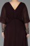 Long Brown Chiffon Plus Size Evening Dress ABU5850