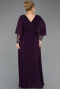 Long Purple Chiffon Plus Size Evening Dress ABU5850