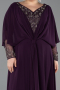 Long Purple Chiffon Plus Size Evening Dress ABU5850