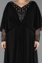 Long Black Chiffon Plus Size Evening Dress ABU5850