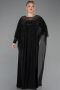 Long Black Plus Size Evening Dress ABU5851