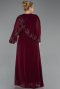 Long Plum Chiffon Plus Size Evening Gown ABU5852
