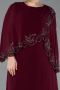 Long Plum Chiffon Plus Size Evening Gown ABU5852