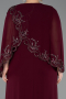 Long Plum Chiffon Plus Size Evening Gown ABU5852
