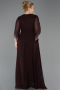 Long Brown Chiffon Plus Size Evening Dress ABU5853