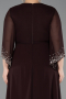 Long Brown Chiffon Plus Size Evening Dress ABU5853
