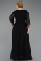 Long Black Chiffon Plus Size Evening Dress ABU5853
