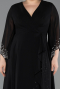 Long Black Chiffon Plus Size Evening Dress ABU5853