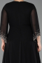Long Black Chiffon Plus Size Evening Dress ABU5853