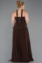 Long Brown Chiffon Plus Size Evening Dress ABU5855