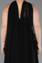 Long Black Chiffon Plus Size Evening Dress ABU5855