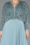 Long Mint Chiffon Formal Plus Size Dress ABU5859