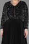 Long Black Chiffon Formal Plus Size Dress ABU5859