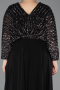Long Black Chiffon Formal Plus Size Dress ABU5859