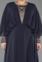 Long Anthracite Chiffon Formal Plus Size Dress ABU5860