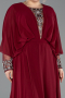 Long Burgundy Chiffon Formal Plus Size Dress ABU5860