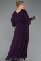 Long Plum Chiffon Formal Plus Size Dress ABU5860