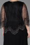 Long Black Chiffon Formal Plus Size Dress ABU5863