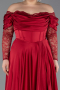 Burgundy Long Satin Formal Plus Size Dress ABU5261