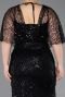 Long Black Beaded Plus Size Evening Dress ABU5722