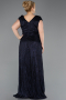 Long Navy Blue Plus Size Evening Gown ABU5836