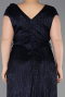 Long Navy Blue Plus Size Evening Gown ABU5836