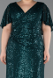 Long Emerald Green Plus Size Evening Gown ABU5837