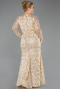 Long Gold Scaly Plus Size Evening Gown ABU5871