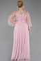 Long Powder Color Chiffon Plus Size Evening Gown ABU5875