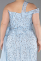 Long Light Blue Plus Size Evening Dress ABU5844