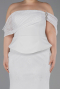 Long White Dantelle Plus Size Evening Dress ABU5876