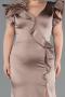 Long Mink Satin Plus Size Evening Dress ABU5877