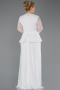 Long White Dantelle Plus Size Evening Dress ABU5881
