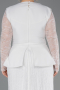 Long White Dantelle Plus Size Evening Dress ABU5881