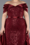 Long Burgundy Beaded Formal Plus Size Dress ABU5742
