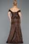 Long Brown Dantelle Oversized Evening Dress ABU5824