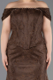Long Brown Dantelle Oversized Evening Dress ABU5824