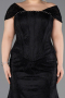 Long Black Dantelle Oversized Evening Dress ABU5824