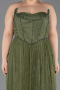 Olive Drab Long Dantelle Plus Size Evening Dress ABU5882