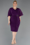 Purple Midi Plus Size Evening Dress ABK1826
